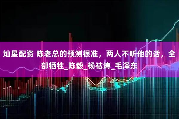 灿星配资 陈老总的预测很准，两人不听他的话，全部牺牲_陈毅_杨祜涛_毛泽东
