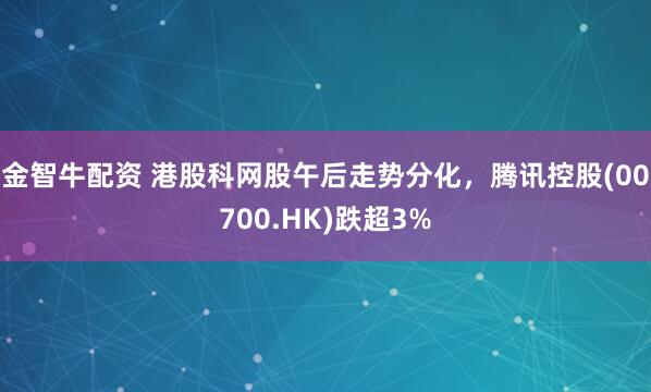 金智牛配资 港股科网股午后走势分化，腾讯控股(00700.HK)跌超3%